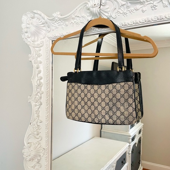 AUTHENTIC Vintage Gucci GG Plus Shoulder Monogram Handbag - Picture 5 of 14